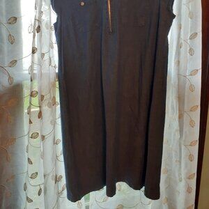Denim front zip casual dress